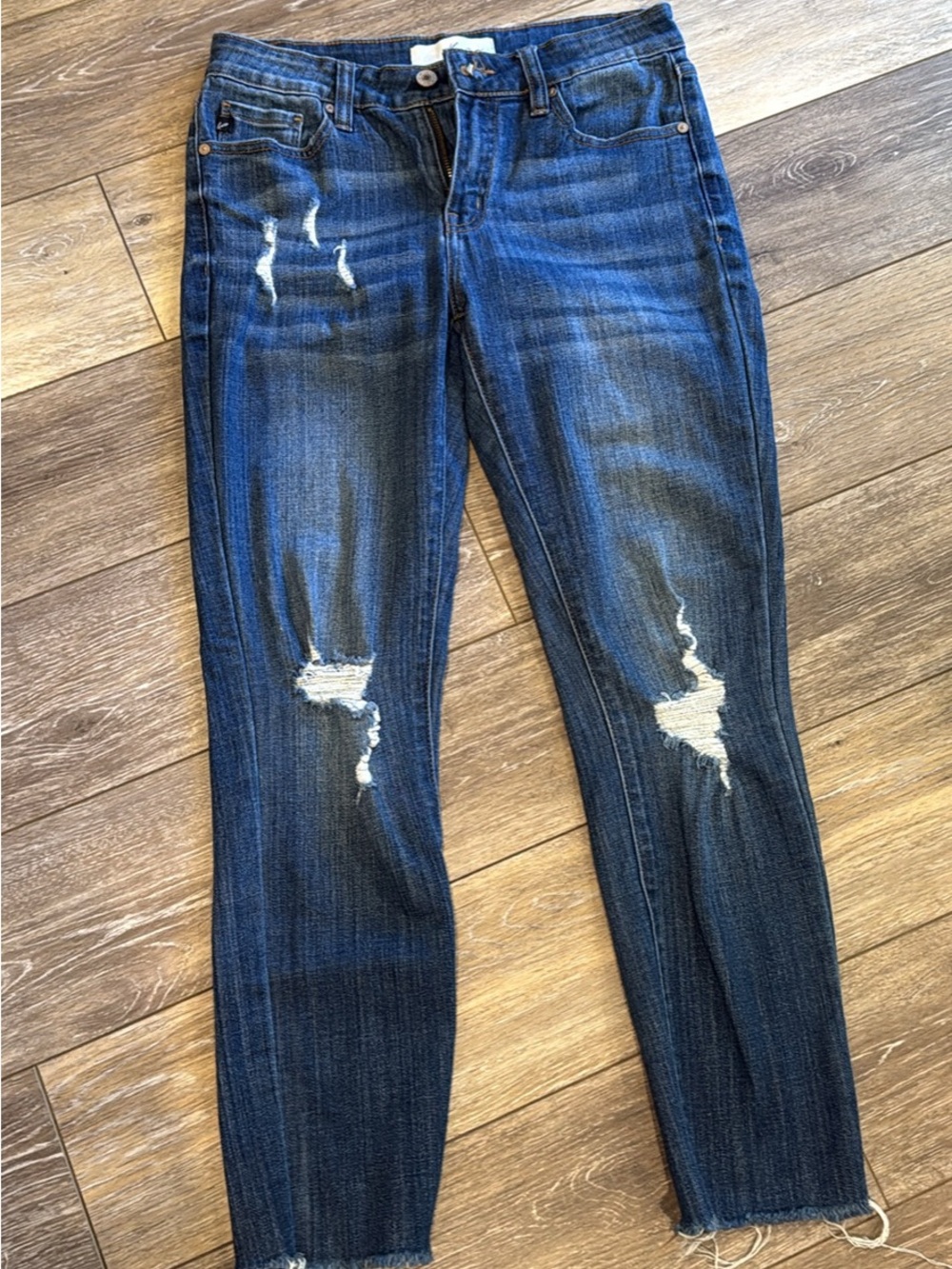 KanCan Dark Wash Distressed Skinny Jeans